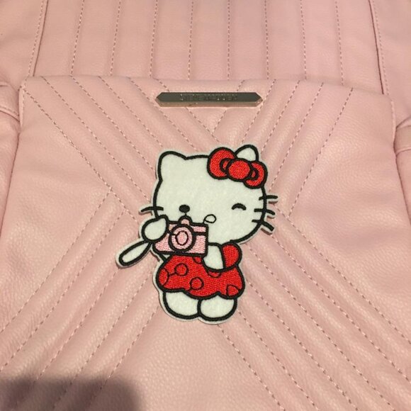 Hello Kitty Soft Pink faux Leather Backpack  12x12 Zips Closed  BP2 - Picture 2 of 5